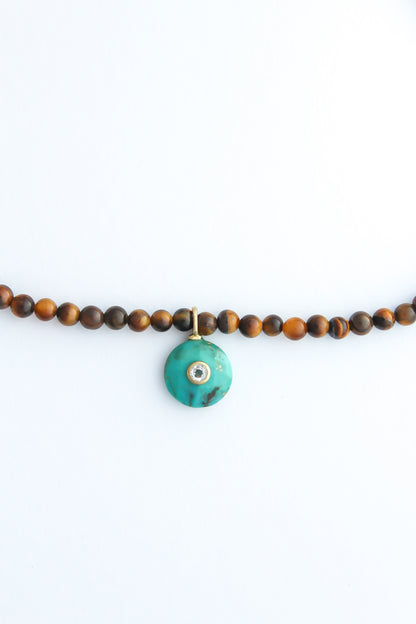 The Tiger's Eye and Turquoise Candy Gemstone Necklace