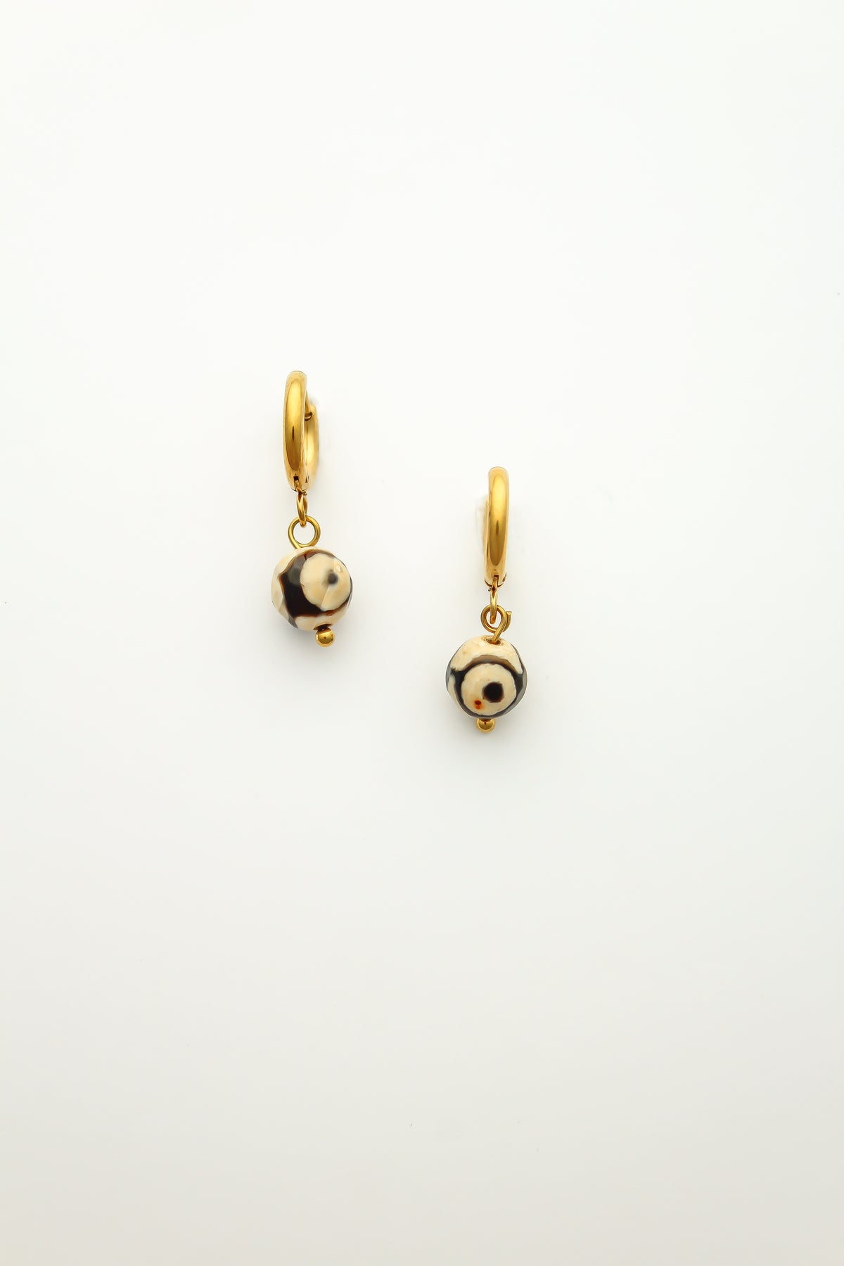The Tibetan Agate Bead Huggies
