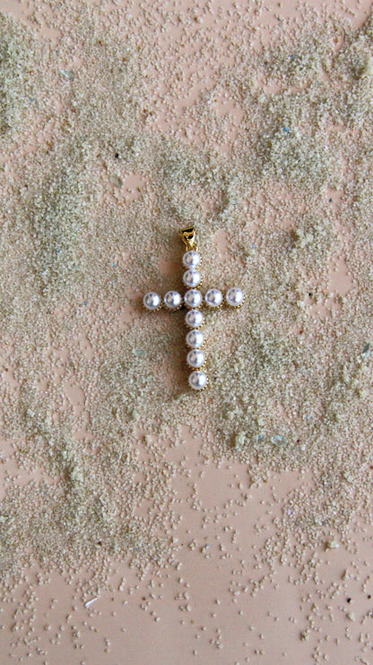 The Pearl Cross Charm