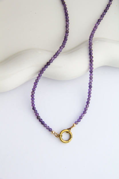 Amethyst Charm Base Necklace