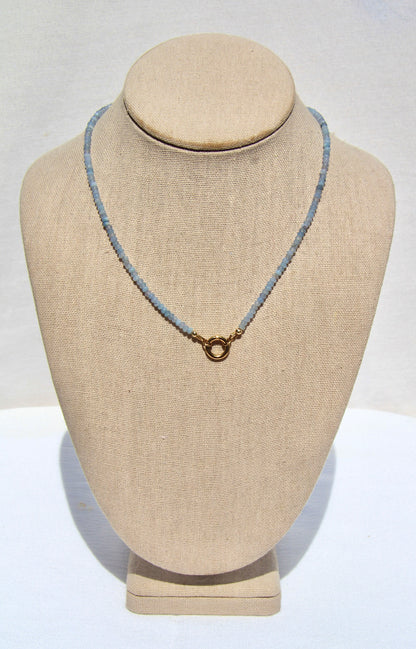Blue Calcite Charm Base Necklace
