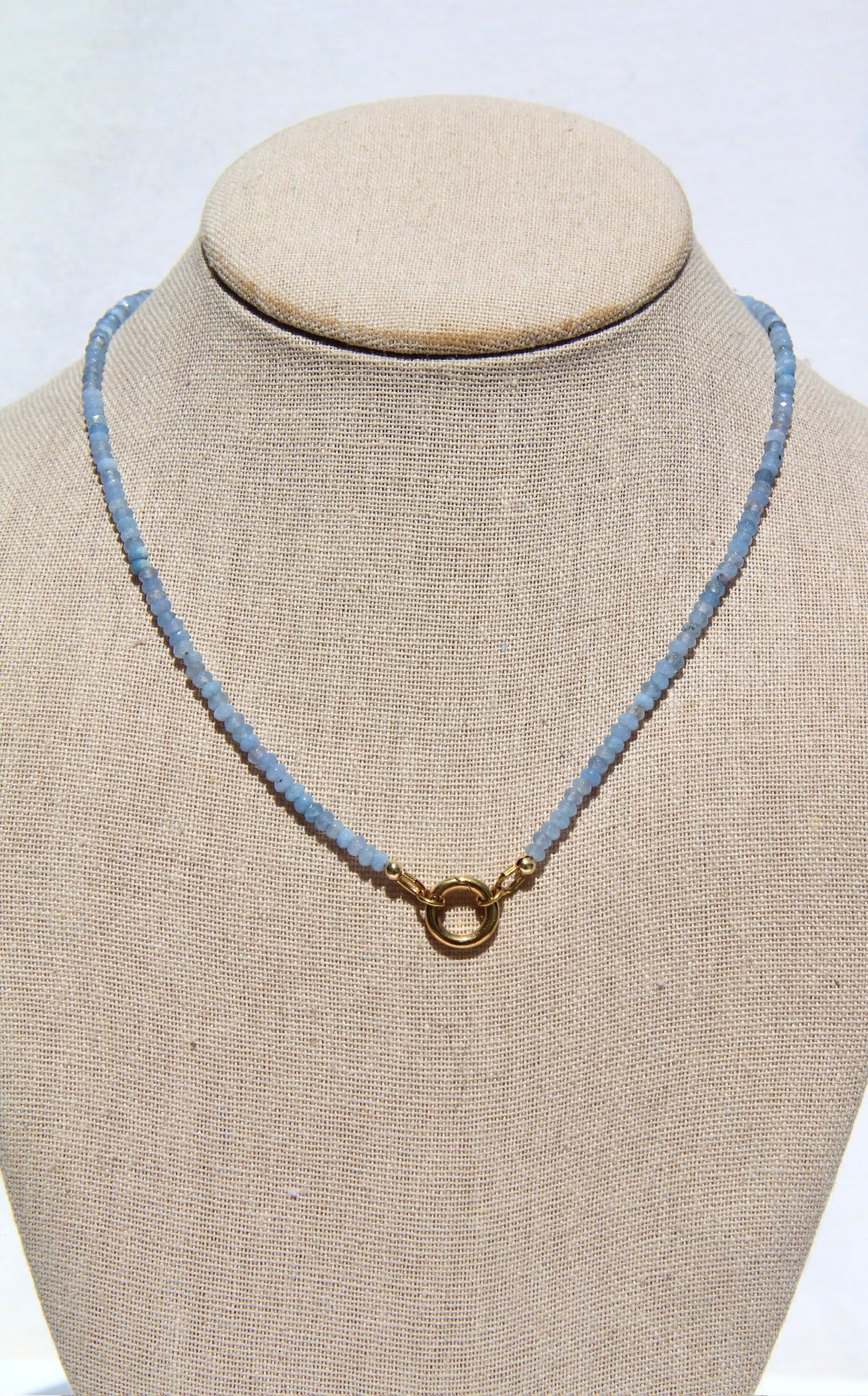 Blue Calcite Charm Base Necklace