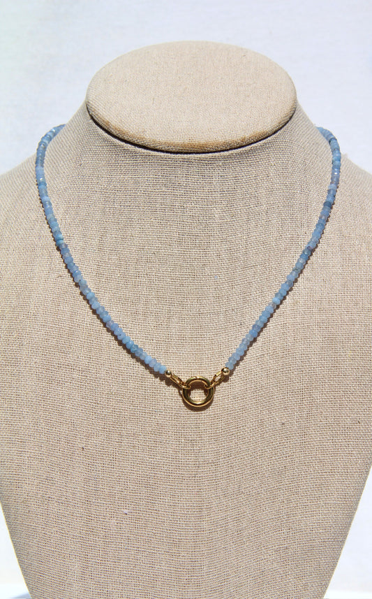 Blue Calcite Charm Base Necklace
