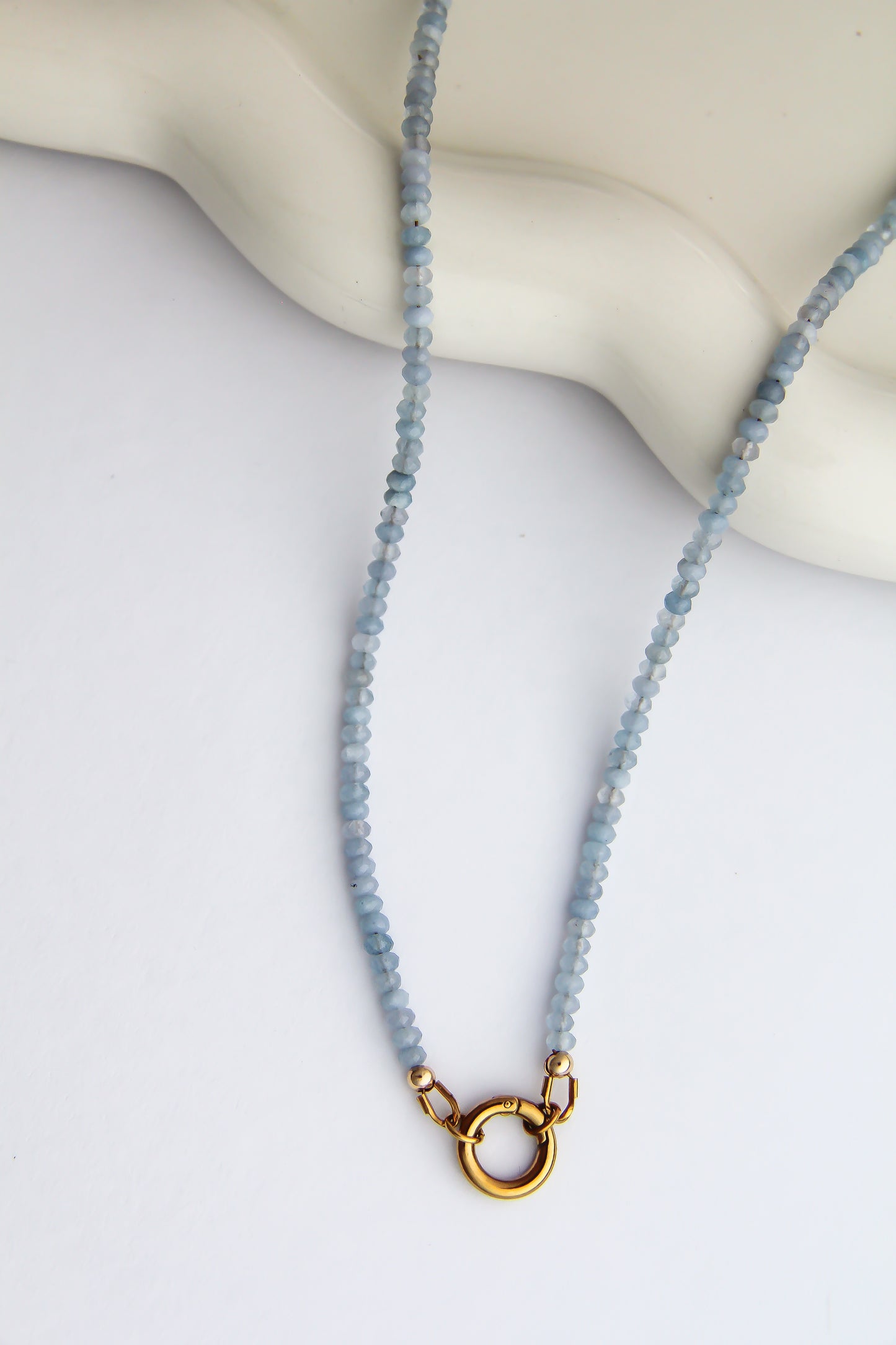 Blue Calcite Charm Base Necklace