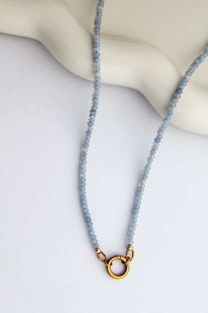 Blue Calcite Charm Base Necklace