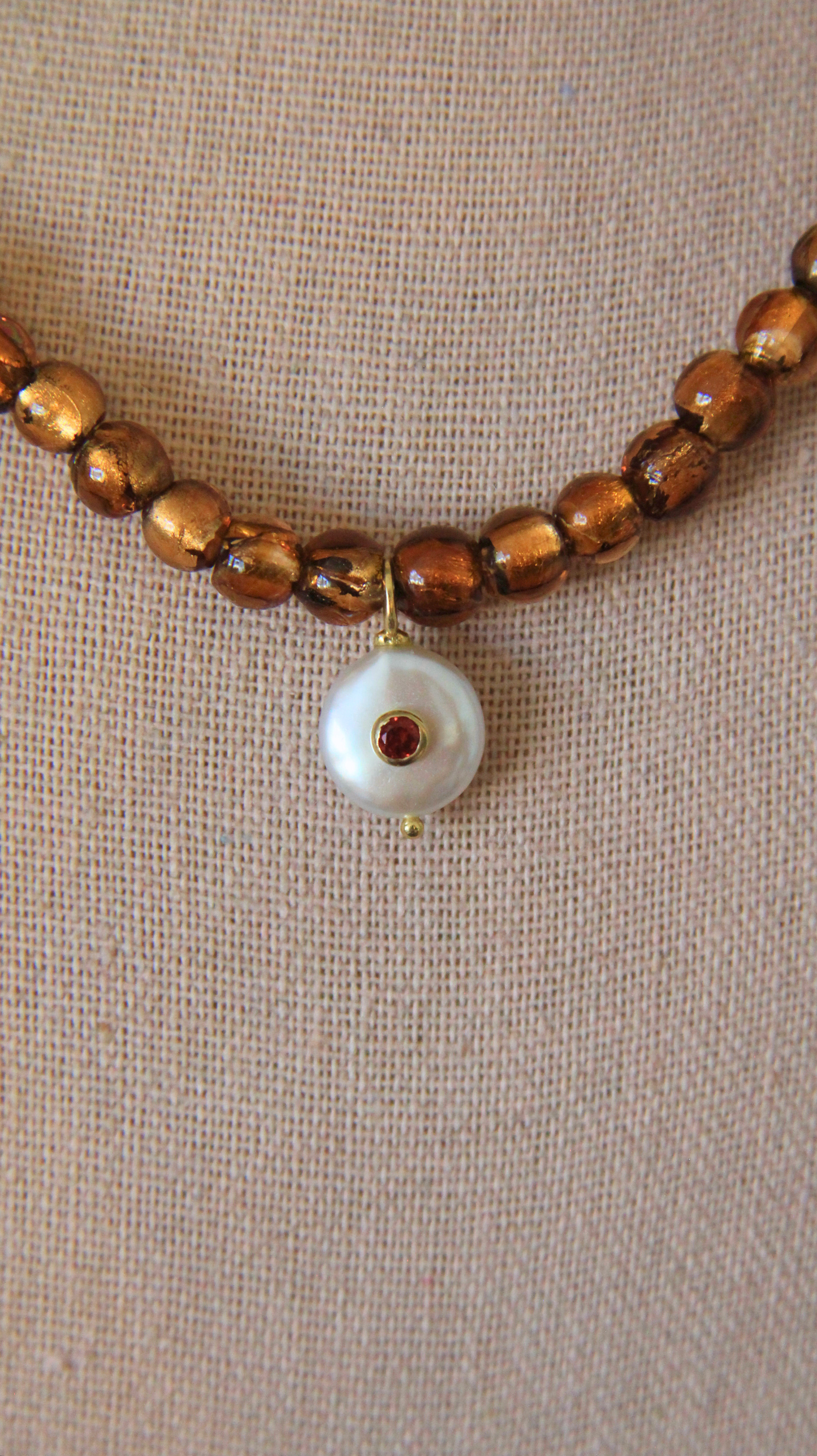 The Czech Glass and Pearl Candy Gemstone Necklace