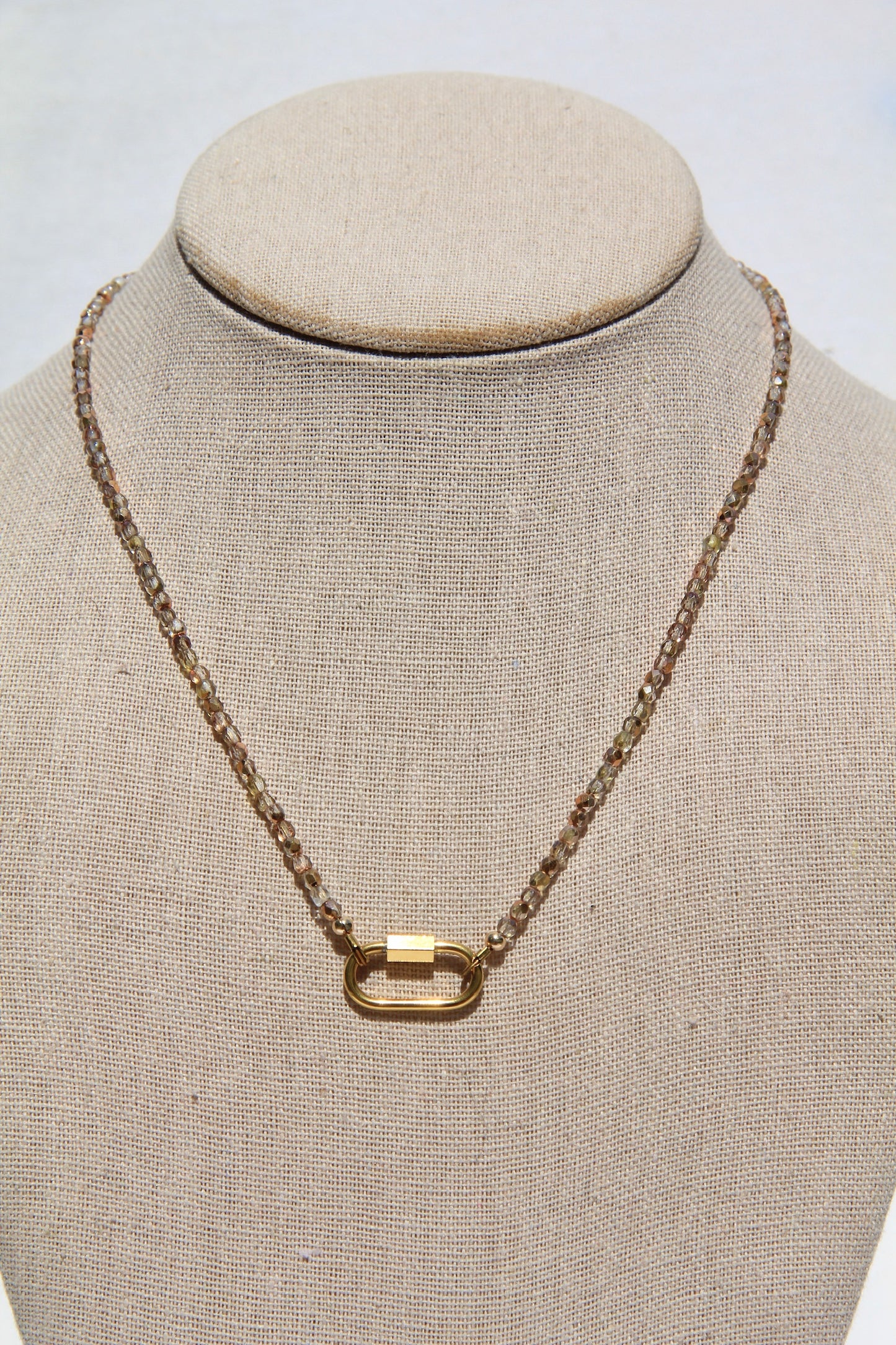 Champagne Czech Glass Charm Base Necklace