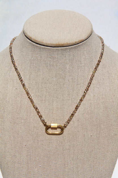 Champagne Czech Glass Charm Base Necklace