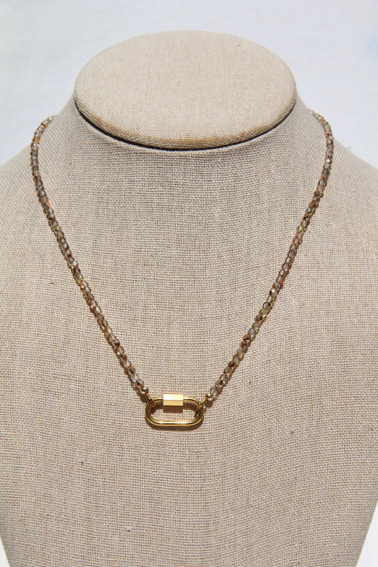 Champagne Czech Glass Charm Base Necklace