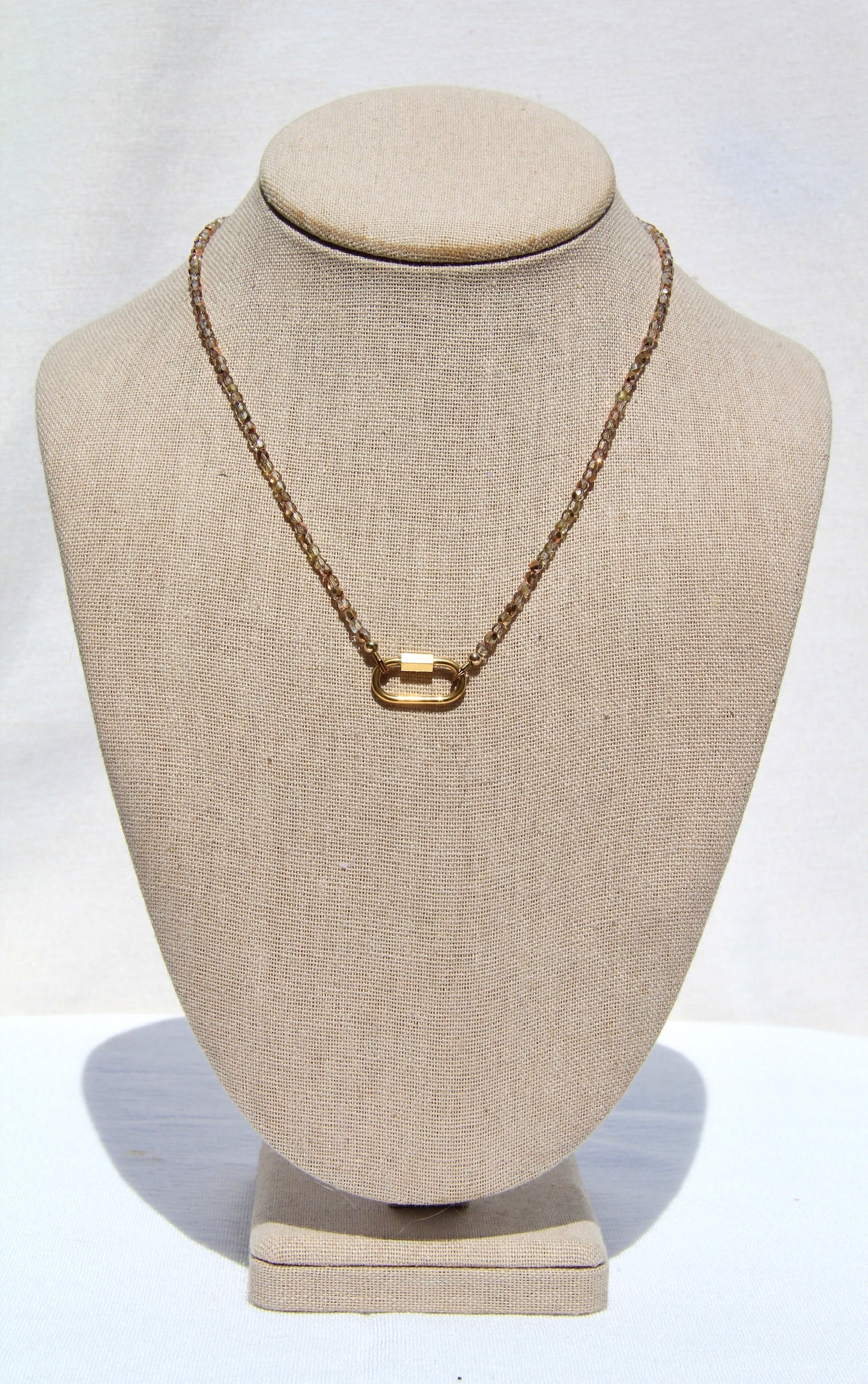 Champagne Czech Glass Charm Base Necklace