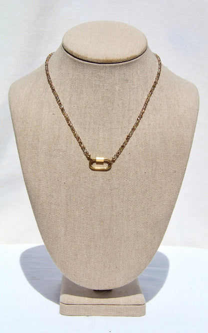 Champagne Czech Glass Charm Base Necklace