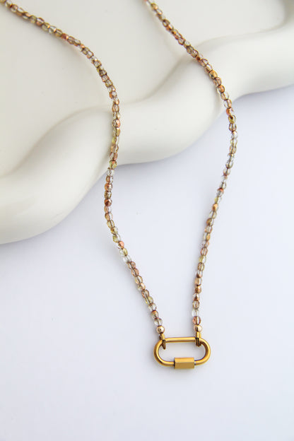 Champagne Czech Glass Charm Base Necklace