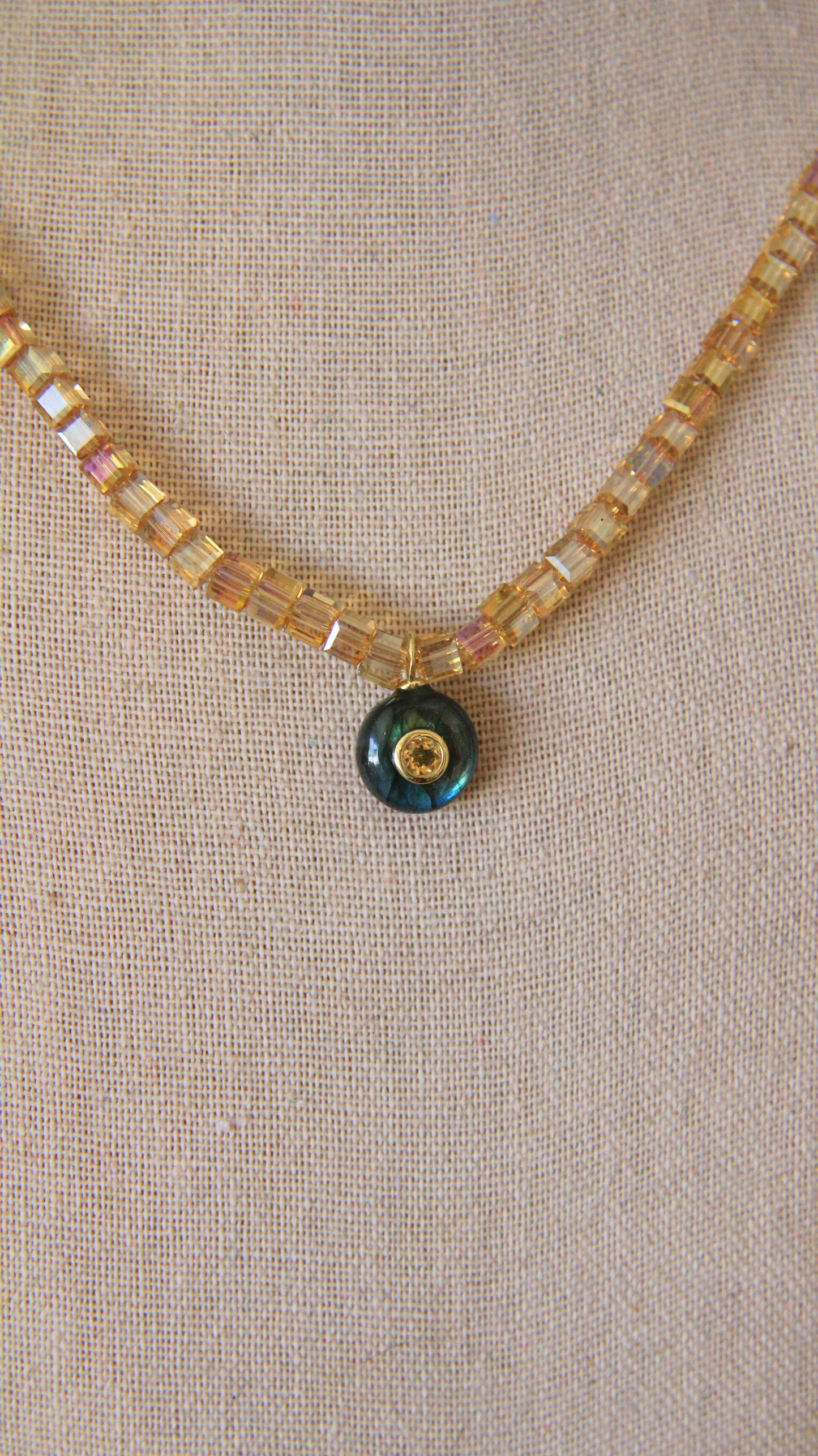 The Citrine and Labradorite Candy Gemstone Necklace