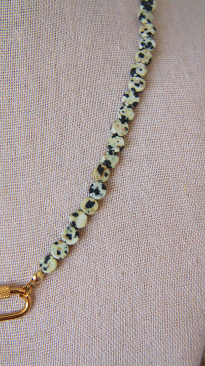 The Dalmation Jasper Carabiner Necklace