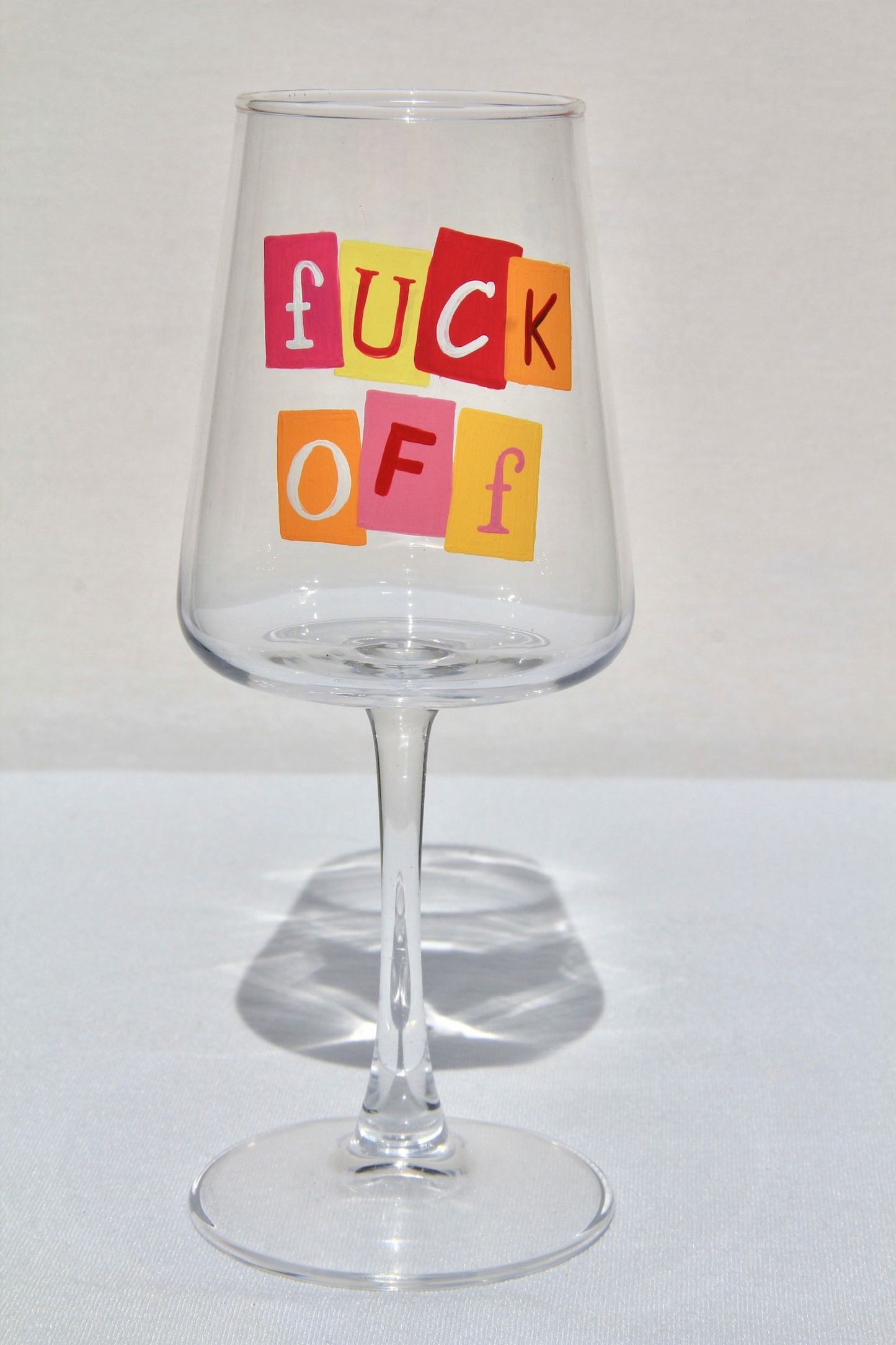 F Off Wine Glass