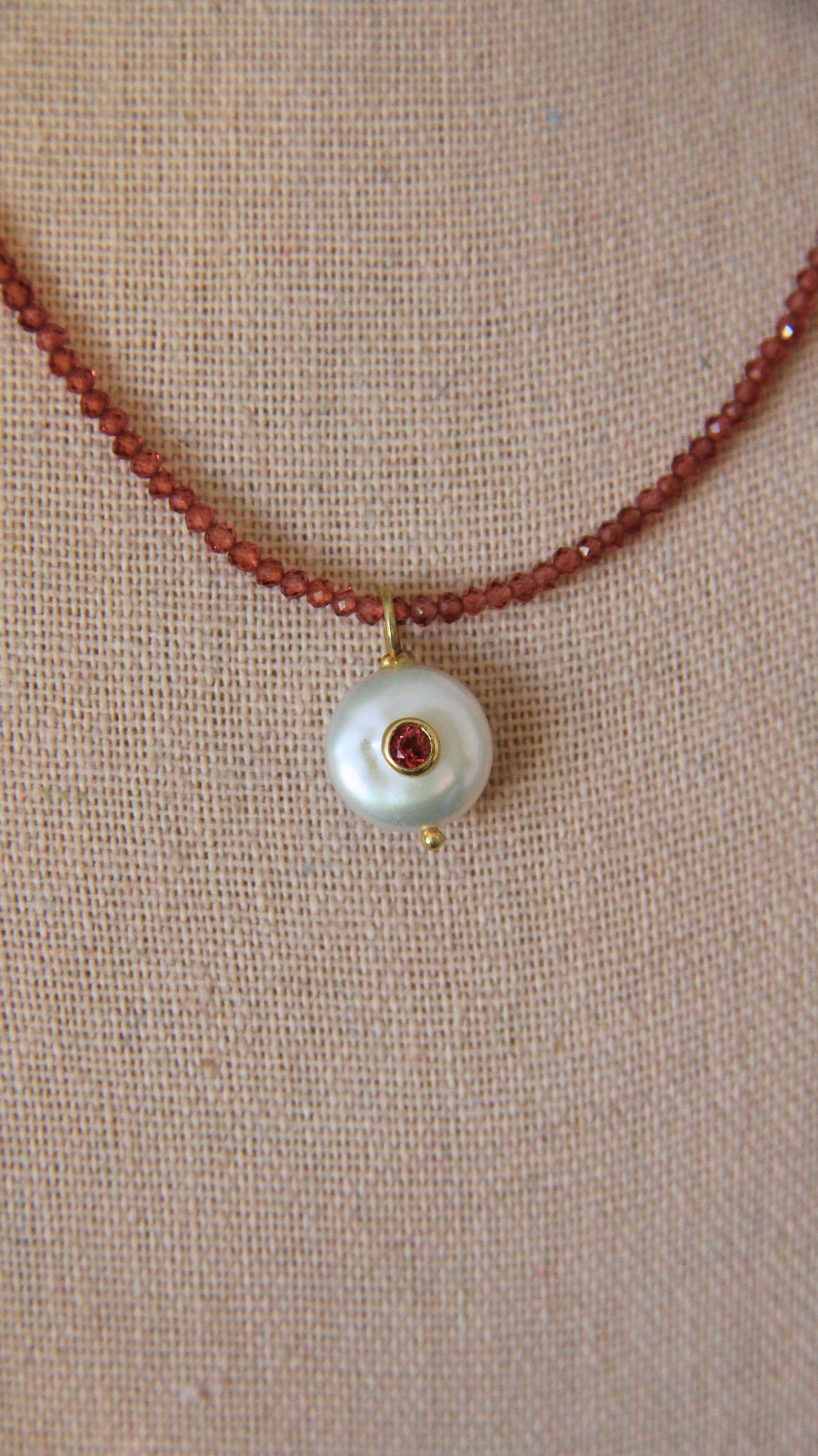 The Garnet and Pearl Candy Gemstone Necklace