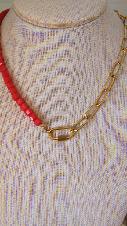 Half Amren Half Paperclip Carabiner Necklace