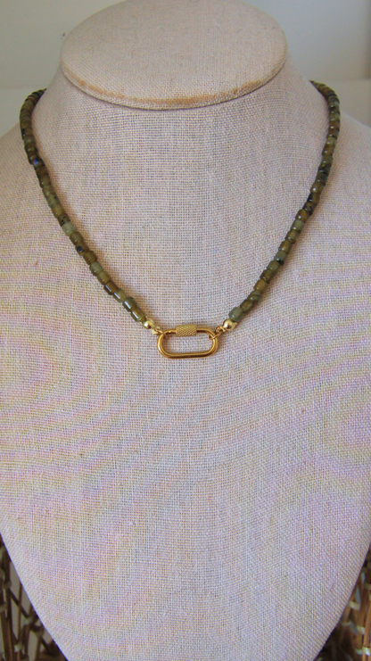 The Labradorite Carabiner Necklace