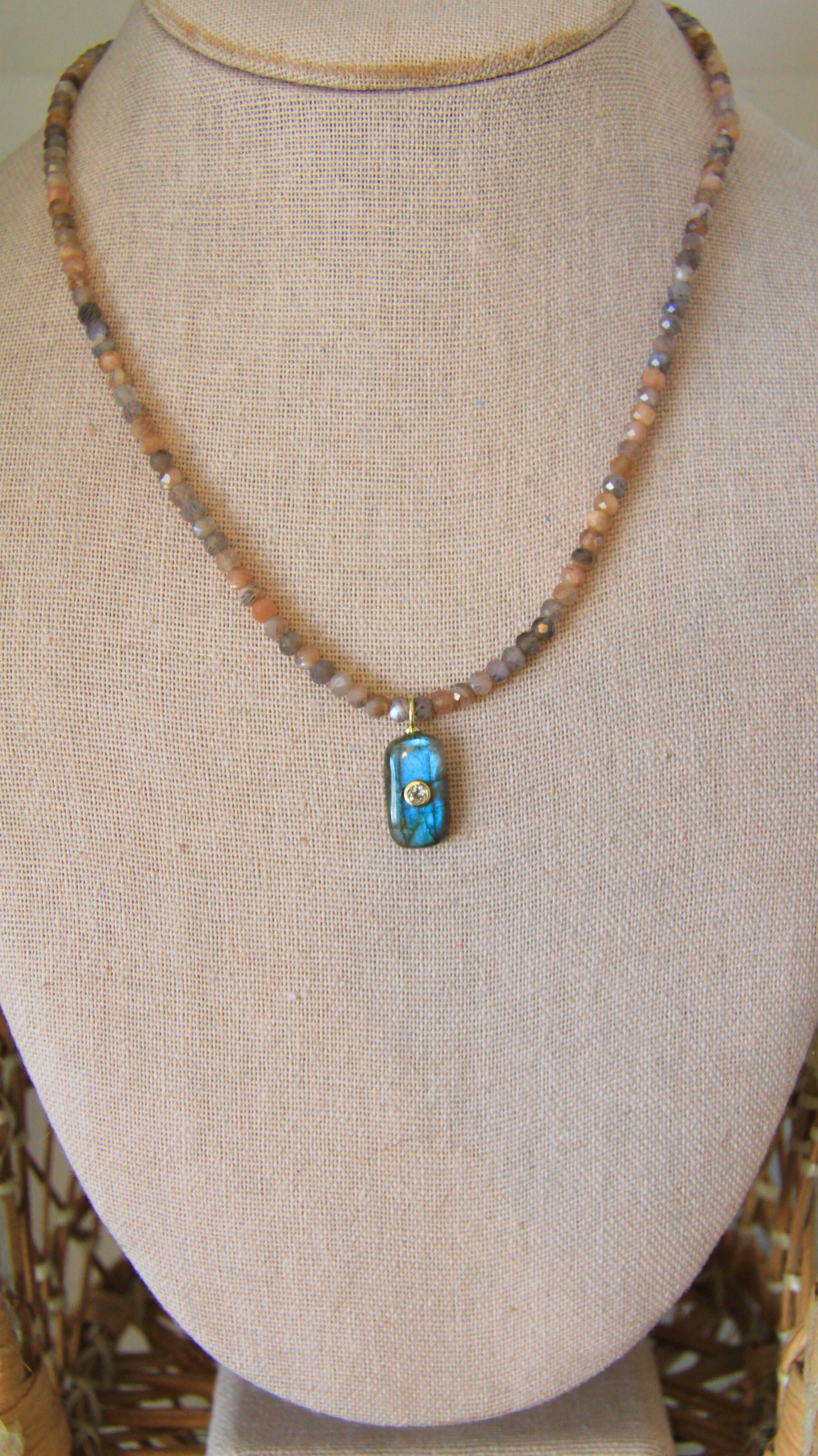 The Moonstone and Labradorite Candy Gemstone Necklace
