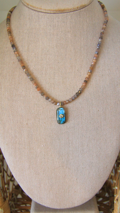 The Moonstone and Labradorite Candy Gemstone Necklace