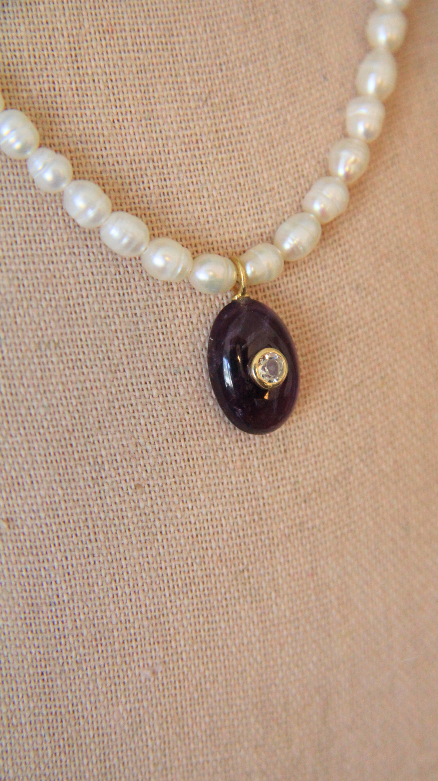 The Pearl and Amethyst Candy Gemstone Necklace