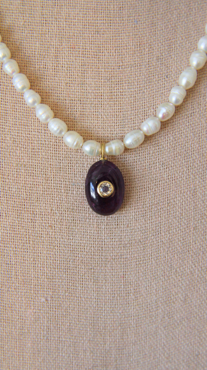 The Pearl and Amethyst Candy Gemstone Necklace