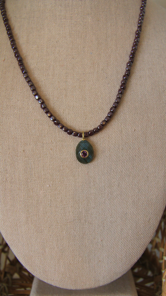 The Labradorite and Amethyst Candy Gemstone Necklace