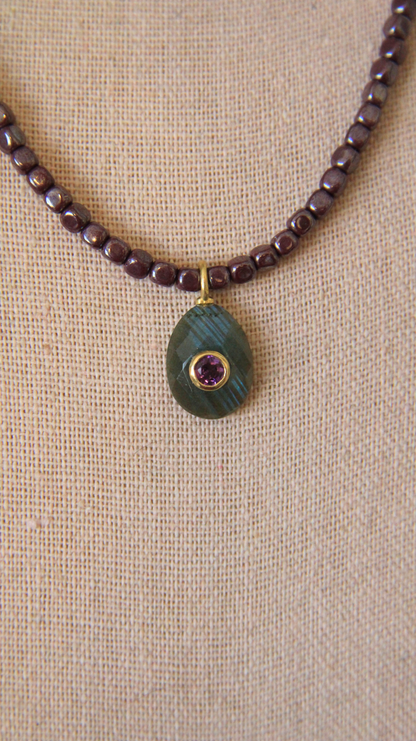 The Labradorite and Amethyst Candy Gemstone Necklace
