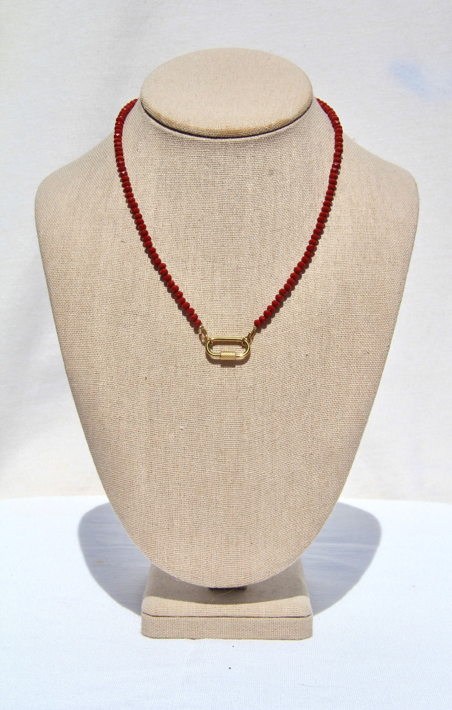 Red Czech Glass Charm Base Necklace