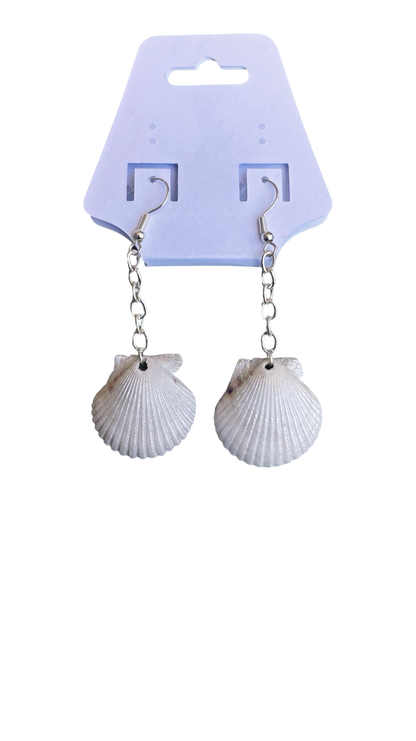 The Silver Chain Shell Earrings