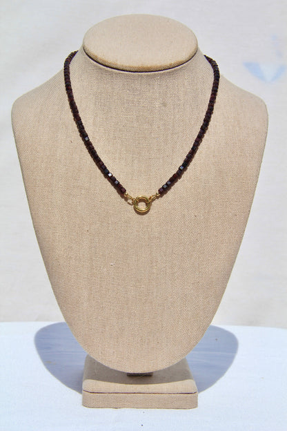 Garnet Charm Base Necklace