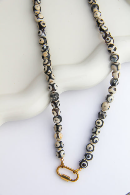 The Tibetan Agate Carabiner Necklace