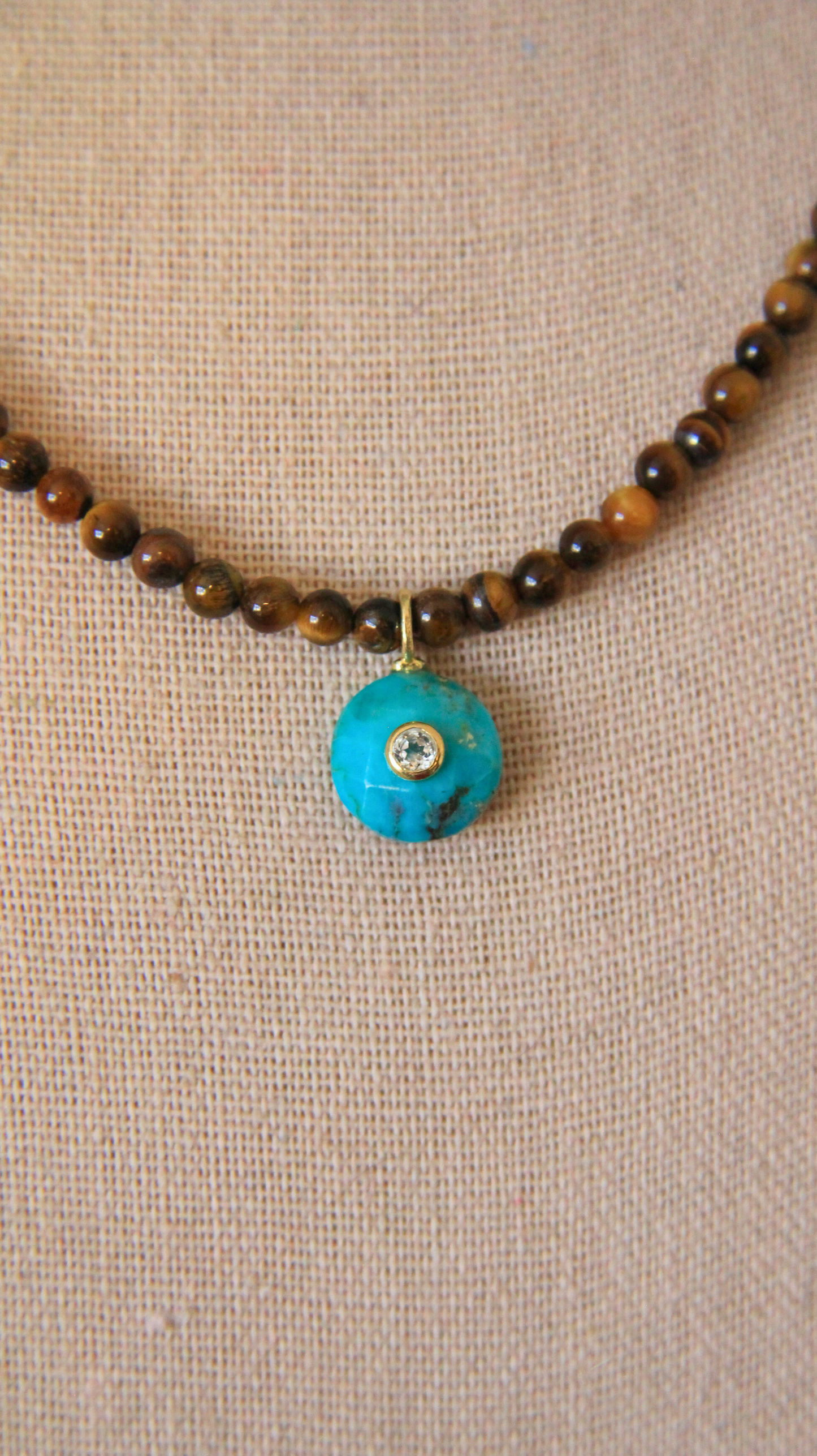 The Tiger's Eye and Turquoise Candy Gemstone Necklace