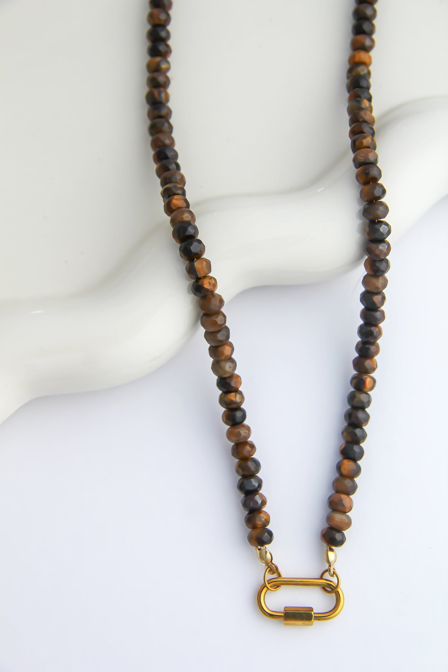 Rondelle Tiger's Eye Charm Base Necklace