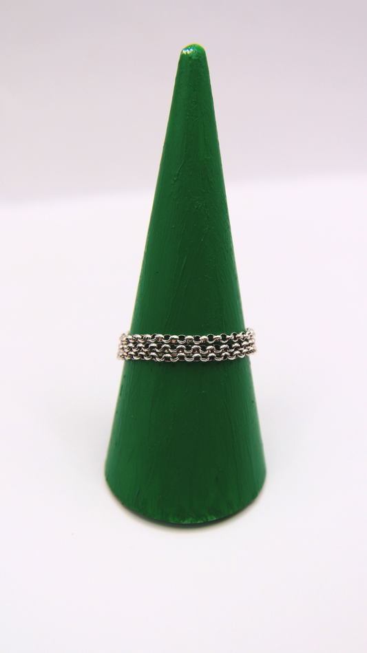 The Triple Silver Heather Ring
